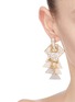 Figure View - Click To Enlarge - VENNA - Square stud layered drop earrings