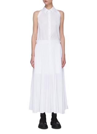 Main View - Click To Enlarge - HELMUT LANG - Pleated Button-up Dress