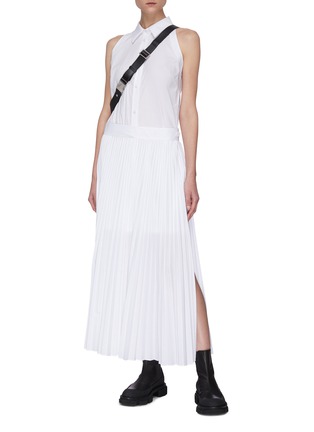 Figure View - Click To Enlarge - HELMUT LANG - Pleated Button-up Dress