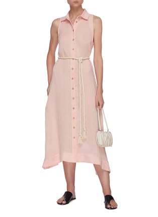 Figure View - Click To Enlarge - LISA MARIE FERNANDEZ - 'Alison' sleeveless button up midi shirtdress