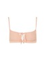 Main View - Click To Enlarge - PEONY - 'Apricot' gathered bow tie keyhole bralette