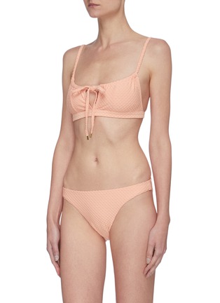 Figure View - Click To Enlarge - PEONY - 'Apricot' gathered bow tie keyhole bralette