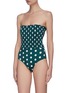 Figure View - Click To Enlarge - PEONY - 'Pebble' smocked strapless one piece swimsuit