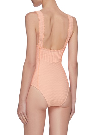 Back View - Click To Enlarge - PEONY - 'Apricot' pintucked one piece swimsuit