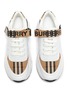 Detail View - Click To Enlarge - BURBERRY - 'Ronnie' check logo leather sneakers