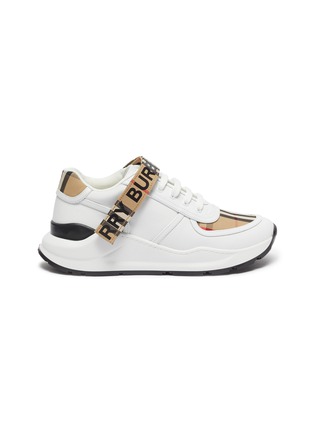 Main View - Click To Enlarge - BURBERRY - 'Ronnie' check logo leather sneakers