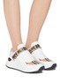 Figure View - Click To Enlarge - BURBERRY - 'Ronnie' check logo leather sneakers
