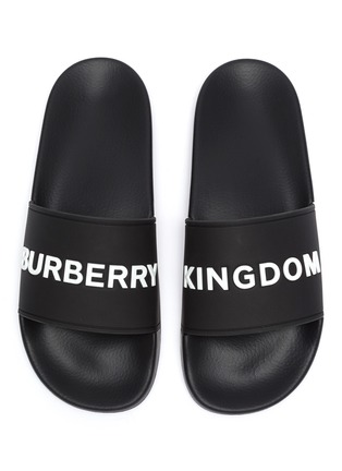 Detail View - Click To Enlarge - BURBERRY - 'Furley' logo embossed pool slides