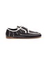 Main View - Click To Enlarge - PRADA - 'Derby' bi-colour woven leather flats