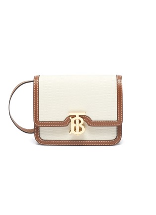 Main View - Click To Enlarge - BURBERRY - Logo canvas leather mini crossbody bag