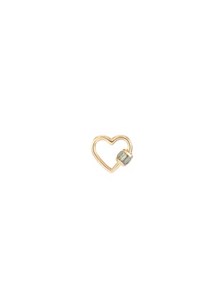 Main View - Click To Enlarge - MARLA AARON - 'Heart' sapphire 14k yellow gold baguette baby lock