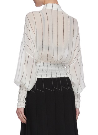 Back View - Click To Enlarge - DION LEE - Sheer pinstripe top