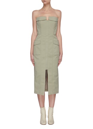 Main View - Click To Enlarge - DION LEE - Cargo pocket bustier dress