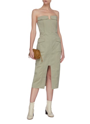 Figure View - Click To Enlarge - DION LEE - Cargo pocket bustier dress