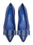 Detail View - Click To Enlarge - SALVATORE FERRAGAMO - 'Viva' python-embossed leather skimmer flats