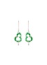 Main View - Click To Enlarge - SAMUEL KUNG - Diamond jade 18k white gold ear pins