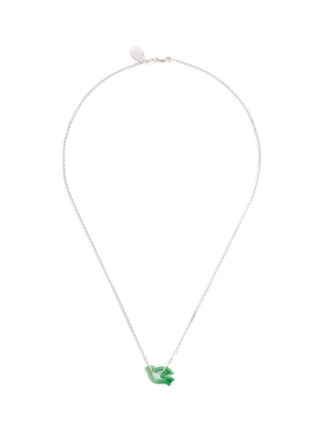 Main View - Click To Enlarge - SAMUEL KUNG - Diamond jade 18k white gold pendant necklace – 16''