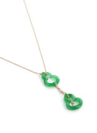 Detail View - Click To Enlarge - SAMUEL KUNG - Diamond Jade 18k rose gold gourd pendant necklace – 22''