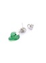 Detail View - Click To Enlarge - SAMUEL KUNG - Diamond jade 18k white gold hoop earrings