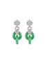 Main View - Click To Enlarge - SAMUEL KUNG - Diamond jade 18k white gold hoop earrings