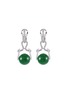 Main View - Click To Enlarge - SAMUEL KUNG - Diamond jade 18k white gold ball earrings