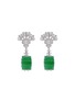 Main View - Click To Enlarge - SAMUEL KUNG - Diamond jade 18k white gold earrings