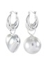 Main View - Click To Enlarge - NUMBERING - Heart & pearl hoop earrings