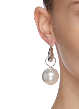 Figure View - Click To Enlarge - NUMBERING - Heart & pearl hoop earrings