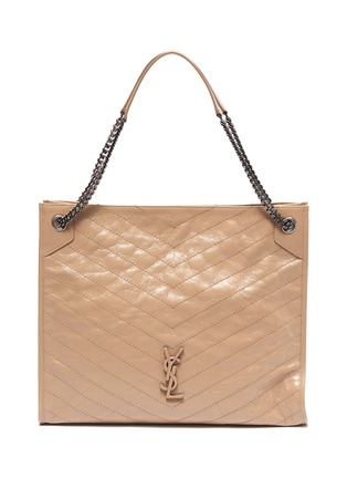 Main View - Click To Enlarge - SAINT LAURENT - Niki' domesticated calf leather shopper tote bag