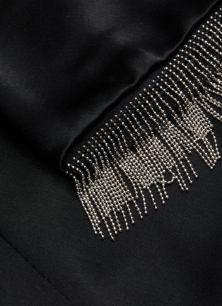  - GALVAN LONDON - Metallic bead embellished fringe satin jacket