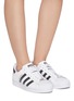 Figure View - Click To Enlarge - ADIDAS - 'Superstar' Swarovski crystal lace-up sneakers