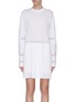 Main View - Click To Enlarge - PRADA - Lace insert cotton nylon blend mini dress