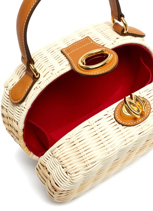 Detail View - Click To Enlarge - MARK CROSS - Gianna' oval rattan shoulder bag