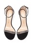 Detail View - Click To Enlarge - STUART WEITZMAN - Nunakedstraight' crystal embellished suede heeled sandals