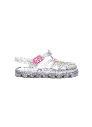 Main View - Click To Enlarge - SOPHIA WEBSTER - Butterfly motif caged glitter toddlers and kids jelly sandals