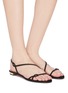 Figure View - Click To Enlarge - AQUAZZURA - 'Serpentine' suede leather flat sandals