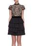 Main View - Click To Enlarge - ALICE & OLIVIA - 'Dorian' Crystal Embellished Tier Dress