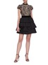 Figure View - Click To Enlarge - ALICE & OLIVIA - 'Dorian' Crystal Embellished Tier Dress