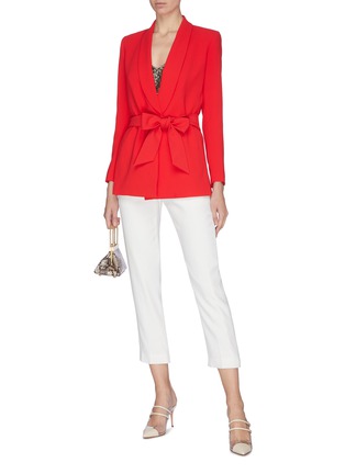 Figure View - Click To Enlarge - ALICE & OLIVIA - 'Denny' shawl lapel belted boyfriend blazer