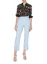 Figure View - Click To Enlarge - ALICE & OLIVIA - 'Willa' checked floral button up silk shirt