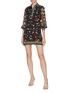 Figure View - Click To Enlarge - ALICE & OLIVIA - 'Lalita' contrast stripe panel floral collar dress