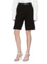 Front View - Click To Enlarge - PETER DO - Contrast waistband tailored shorts