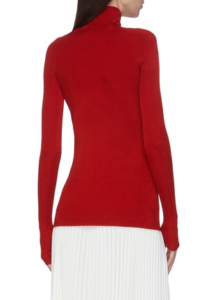 Back View - Click To Enlarge - PETER DO - Panelled rib knit turtleneck top