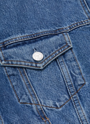  - VETEMENTS - Hooded artisanal jean jacket