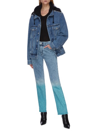 Figure View - Click To Enlarge - VETEMENTS - Hooded artisanal jean jacket