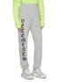 Front View - Click To Enlarge - VETEMENTS - 'Gothic' logo outseam sweatpants
