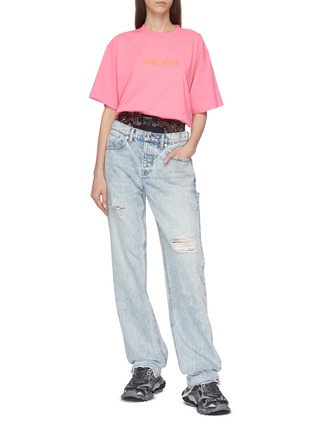 Figure View - Click To Enlarge - VETEMENTS - Logo print oversized T-shirt