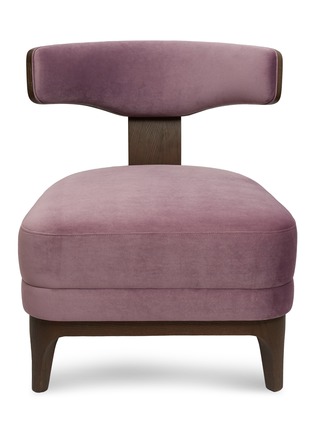 Main View - Click To Enlarge - ANDRÉ FU LIVING - Mid Century Rhythm Oak Lounge Chair – Plum
