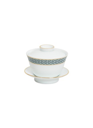 Main View - Click To Enlarge - ANDRÉ FU LIVING - Mid Century Rhythm Chinese Gai Wan Porcelain Tea Cup Set – Sage Green