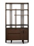 Main View - Click To Enlarge - ANDRÉ FU LIVING - Interlock Stained Oak Wood Marble High Cabinet